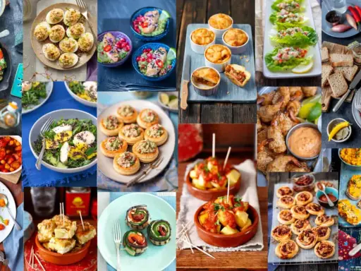 Mnóstwo inspiracji na 100 pomysłów na imprezowe przekąski: od jajek faszerowanych, przez mini tarty, po krewetki i tapas.