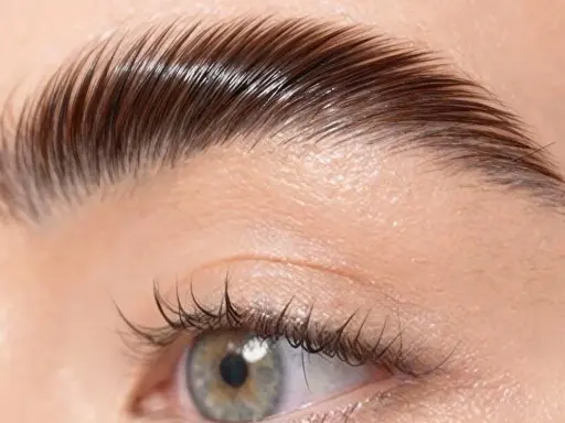 Sourcil trop plaqué, aspect gras, un brow lift raté qui ne met pas en valeur l'œil.