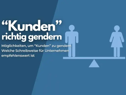 Kunden" richtig gendern: Möglichkeiten und empfehlenswerte Schreibweisen für Unternehmen. Ein Praktikant lernt, wie man gendergerecht kommuniziert.