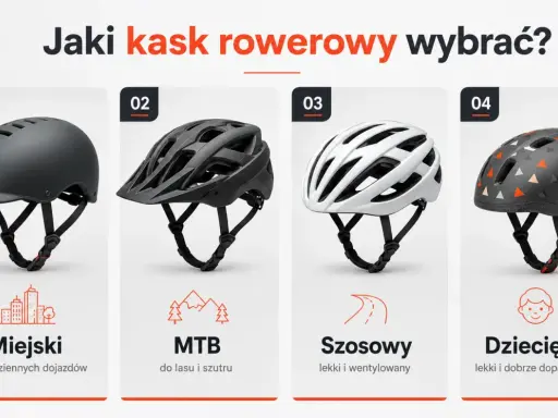 Jaki kask rowerowy wybrać? Cztery modele: miejski, MTB do lasu, szosowy lekki i wentylowany, oraz dziecięcy.