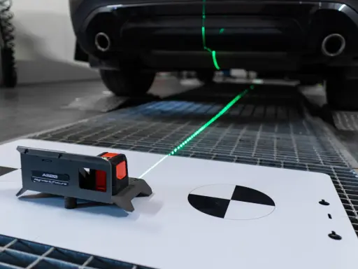 Precyzyjna kalibracja 70mai ADAS z wykorzystaniem lasera i tablic celowniczych.