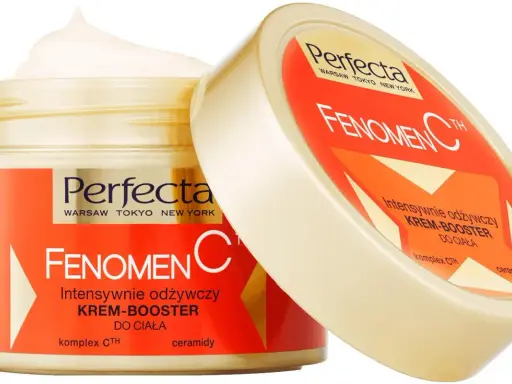 Krem-booster do ciała Perfecta Fenomen C. Intensywnie odżywia, zawiera kompleks CTH i ceramidy.