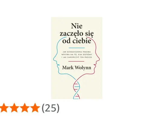 Okładka książki "Nie zaczęło się od ciebie" Marka Wolynna. Dwie sylwetki twarzy połączone spiralą DNA.