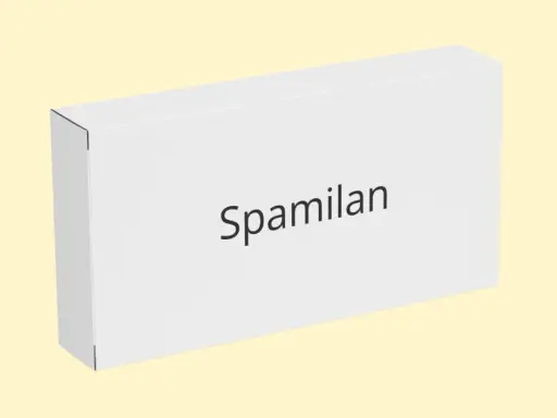 Białe pudełko z napisem "Spamilan". Czy to lek na stres, czy może coś innego?