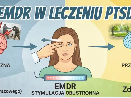 EMDR co to? Wizualizacja leczenia PTSD: od traumatycznej pamięci do przetworzonej, dzięki stymulacji obustronnej.