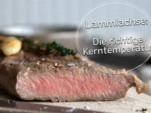 Perfekt gegarter Lammachs mit rosa Kern. Die richtige Kerntemperatur ist entscheidend für saftiges Lamm.
