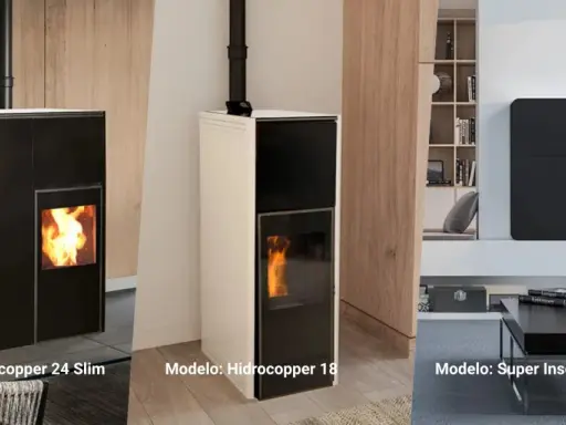 Opiniones sobre hidroestufas de pellets para radiadores: modelos Hidrocopper 24 Slim, Hidrocopper 18 y Super Insert II 24/30.