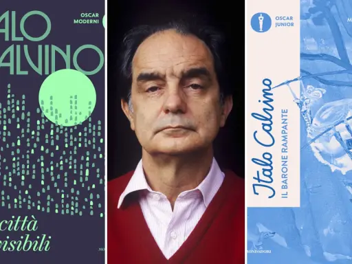 Ritratto di Italo Calvino, autore de "Le città invisibili" e "Il barone rampante", un omaggio alla sua vita e opere.