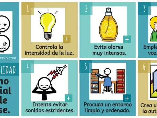 Consejos para la hipersensibilidad sensorial: controla luz, olores, sonidos, voz, orden y crea un rincón de autorregulación.