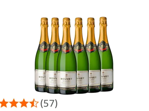 Sechs Flaschen Bouvet Ladubay Crémant de Loire Brut, die besten Weine der Loire, bereit für den Genuss.