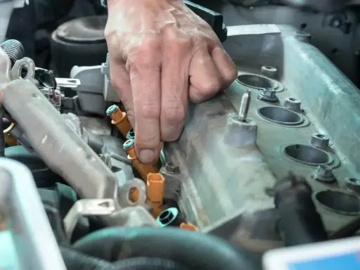 Mecánico instala inyectores. El ruido traqueteo motor diésel podría ser por esto.