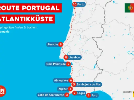 Route entlang der portugiesischen Atlantikküste: Porto, Lissabon, Lagos und mehr – ein Muss für jeden Portugal-Fan.