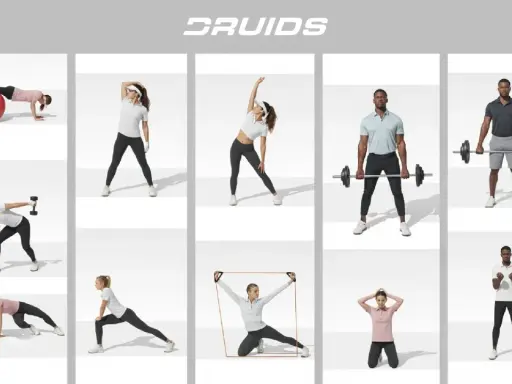 Krafttraining für Golfer: Frauen und Männer trainieren mit Gewichten, Bällen und Bändern für mehr Power auf dem Golfplatz.