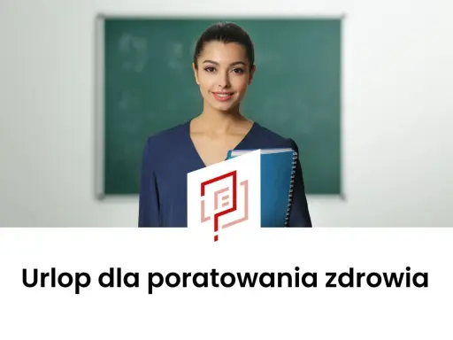 Kobieta z książkami przed tablicą, symbolizująca wsparcie w walce z depresją i możliwość skorzystania z urlopu dla poratowania zdrowia.