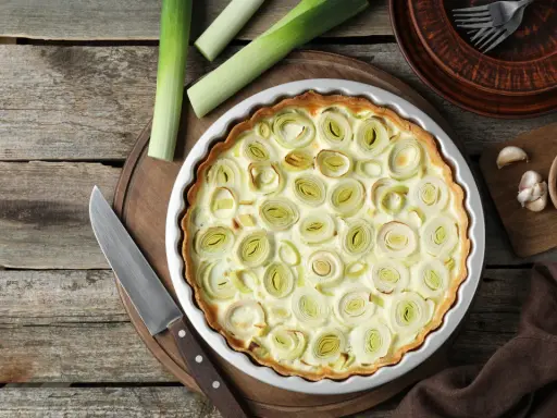 Tarta z porem na kruchym spodzie - sprawdzony przepis