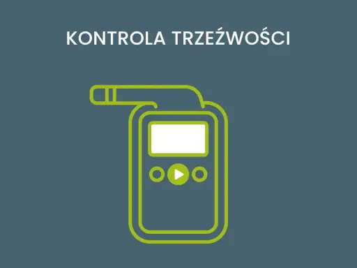 Grafika przedstawia alkomat, symbolizujący kontrolę trzeźwości przez policję.