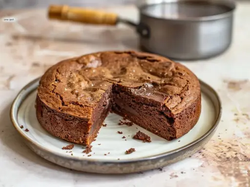 En saftig kladdkaka med en härlig chokladkärna, perfekt för en fika.