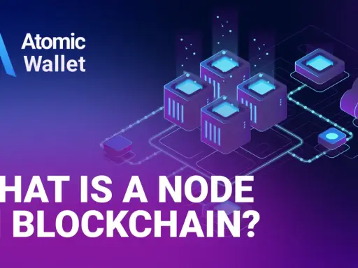 Co to jest node w blockchainie? Grafika przedstawia sieć połączonych serwerów i chmurę, symbolizującą rozproszoną technologię.