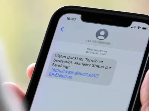 Vorsicht vor diesem SMS-Betrug! Eine Nachricht bestätigt angeblich einen Termin, enthält aber einen verdächtigen Link.