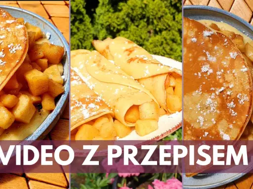 Pyszne naleśniki z jabłkami, posypane cukrem pudrem. Idealne na deser, a nawet śniadanie. Zobacz przepis!