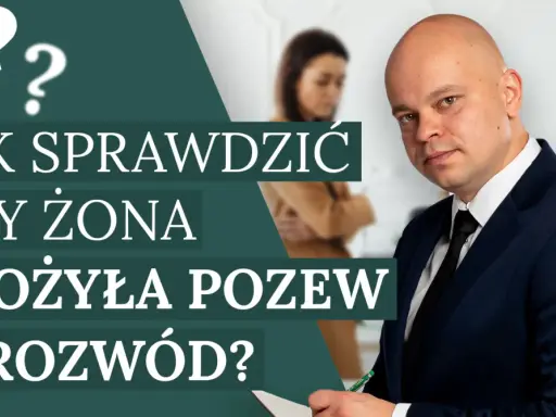 Jak sprawdzić czy żona złożyła pozew o rozwód? Mężczyzna w garniturze i rozmazane postacie w tle sugerują trudną sytuację rodzinną.