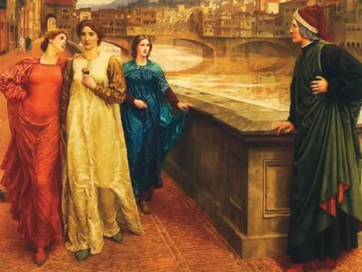 Dante incontra Beatrice e le sue compagne sul ponte. Il saluto di Beatrice parafrasi: un momento di pura grazia.