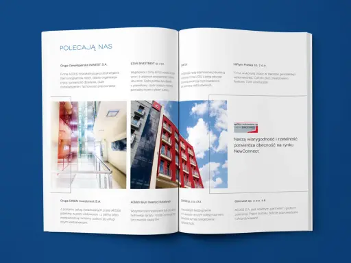 Katalog inaczej: rekomendacje firm, które cenią profesjonalizm i terminowość AEDES. Zdjęcia nowoczesnych budynków i wnętrz.