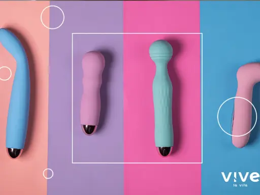 Cuatro vibradores de colores pastel, uno azul curvo, dos rosas y uno turquesa, listos para explorar el placer y el dildo punto g.