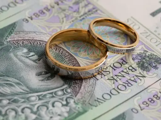 Dwa obrączki na banknocie 100 zł. Zastanawiasz się, ile dać na ślub cywilny bez wesela?