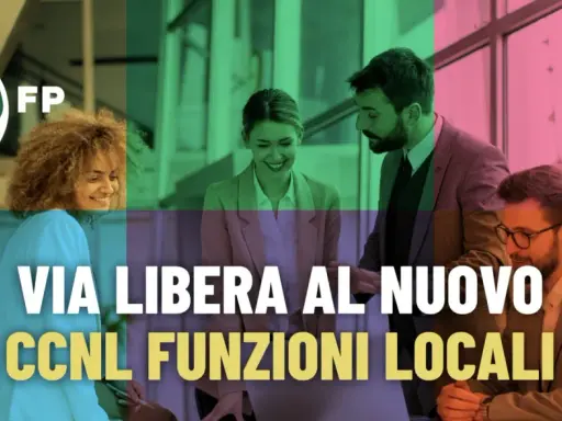 Il CCNL Funzioni Locali è stato rinnovato. Il sindacato CISL FP celebra il nuovo accordo con un'immagine di collaborazione tra professionisti.