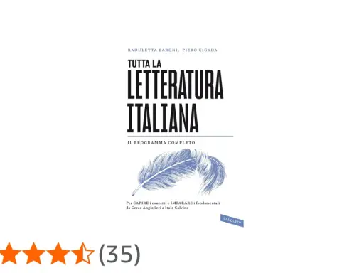 Copertina del libro "Tutta la letteratura italiana", con un'illustrazione di una piuma. Un viaggio attraverso i poeti italiani, da Cecco Angiolieri a Italo Calvino.