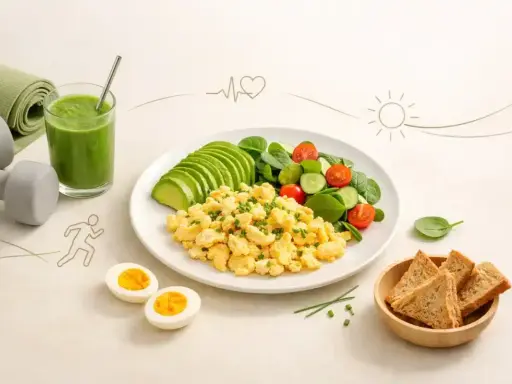 Zdrowe śniadanie na dieta jajeczna przepisy: jajecznica, awokado, warzywa, jajka na twardo, smoothie i grzanki. Idealne na początek dnia pełnego energii.