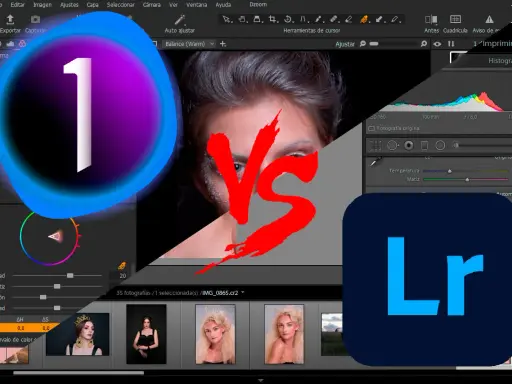 Comparativa visual: Capture One (logo 1) vs. Lightroom (logo Lr). ¿Cuál es tu editor favorito?
