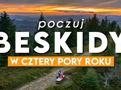 Zachód słońca nad Beskidami. Szlaki w Beskidach zapraszają do odkrywania piękna gór o każdej porze roku.