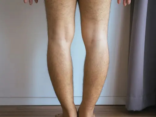 Piernas arqueadas, mostrando la forma de las extremidades inferiores de una persona.