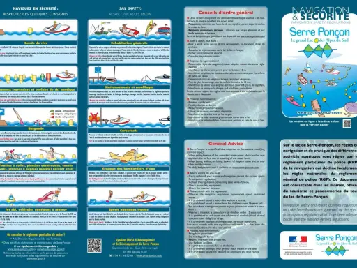 Guide nautique du lac de Serre-Ponçon, avec les règles de sécurité et de navigation pour les plaisanciers.