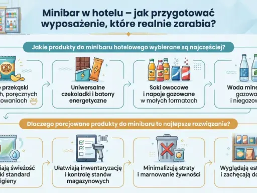 Strategia rozwoju produktu: popularne przekąski i napoje w hotelowym minibarku, które zapewniają świeżość, ułatwiają kontrolę i zachęcają do zakupu.