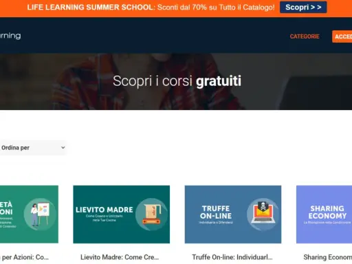 Scopri i **corsi gratuiti** di Life Learning: dalla Società per Azioni allo Sharing Economy, impara nuove competenze.