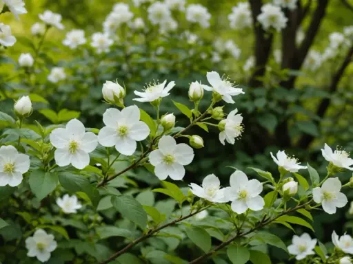Branche de seringat le plus parfumé, ses fleurs blanches délicates s'épanouissent dans un écrin de verdure.