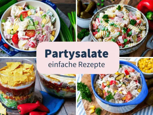 Die besten Salate zur Party: Cremige Nudel-, Kartoffel- und Schichtsalate, die jeden Gast begeistern. Einfache Rezepte für dein nächstes Fest.