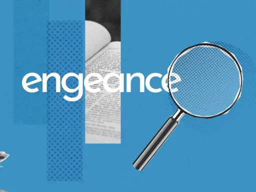 Une loupe examine le mot "engeance", révélant un texte ancien.
