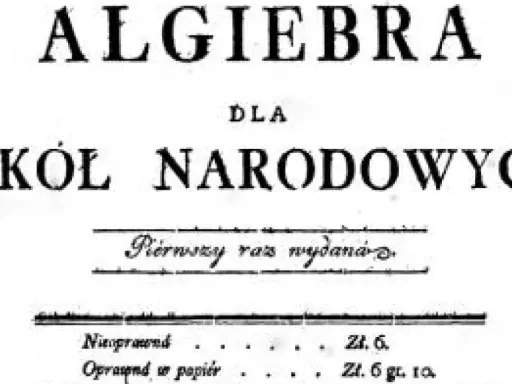 Tytuł książki "Algebra dla szkół narodowych", wydanej po raz pierwszy. Ken był jej autorem.