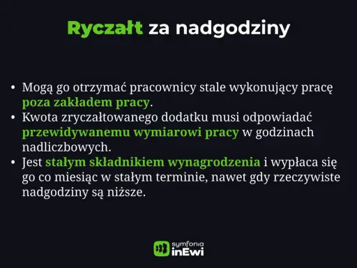 Ryczałt za nadgodziny: pracownicy poza zakładem pracy otrzymują stały dodatek, który odpowiada przewidywanym godzinom nadliczbowym. Ile płatne? Zawsze tak samo.