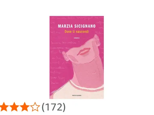 Book cover for "Dove ti nascondi" by Marzia Sicignano, featuring a pink illustration of a face and handwritten text.