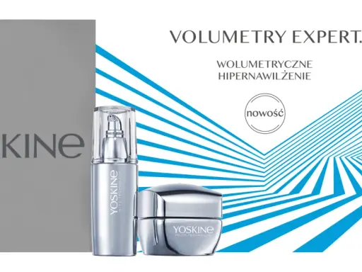 YOSKINE to marka kosmetyków, która oferuje produkty do pielęgnacji, jak ten serum i krem z serii Volumetry Expert.