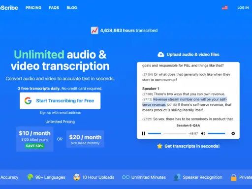 TurboScribe: trascrizione audio/video rapida e accurata. Ottieni la tua prima trascrizione gratis!