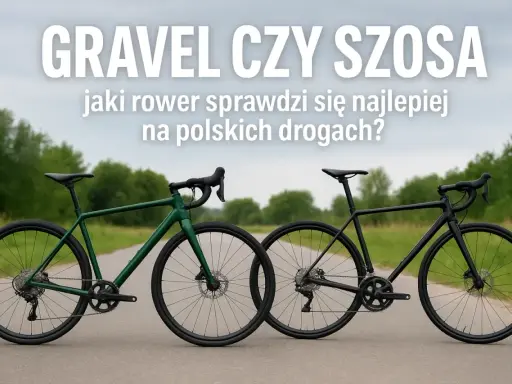 Zielony rower gravel i czarny rower szosa endurance stoją obok siebie. Który rower sprawdzi się lepiej na polskich drogach?