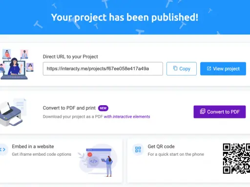 Il tuo progetto è pronto! Condividi la tua storia e crea memory online con un link, PDF o QR code.