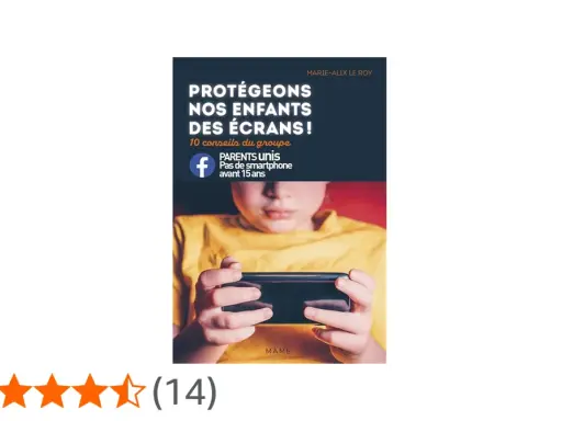Livre "Protégeons nos enfants des écrans !" pour la prévention écran primaire. Un enfant tient un smartphone.
