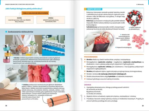 Chemia klasa 3: skrobia i celuloza - materiały zapasowe roślin i budulec ścian komórkowych. Zastosowania w przemyśle.